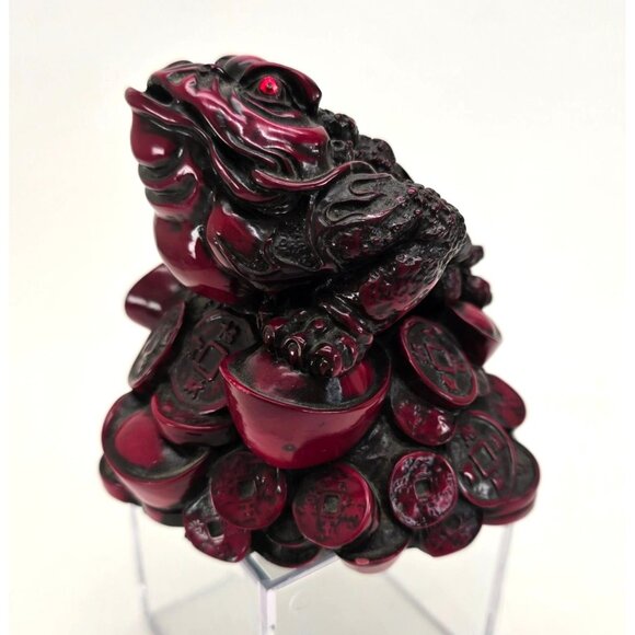 Feng Shui Money Frog Toad Figurine With Coins For Prosperity Wealth Decor je228 - Picture 4 of 10